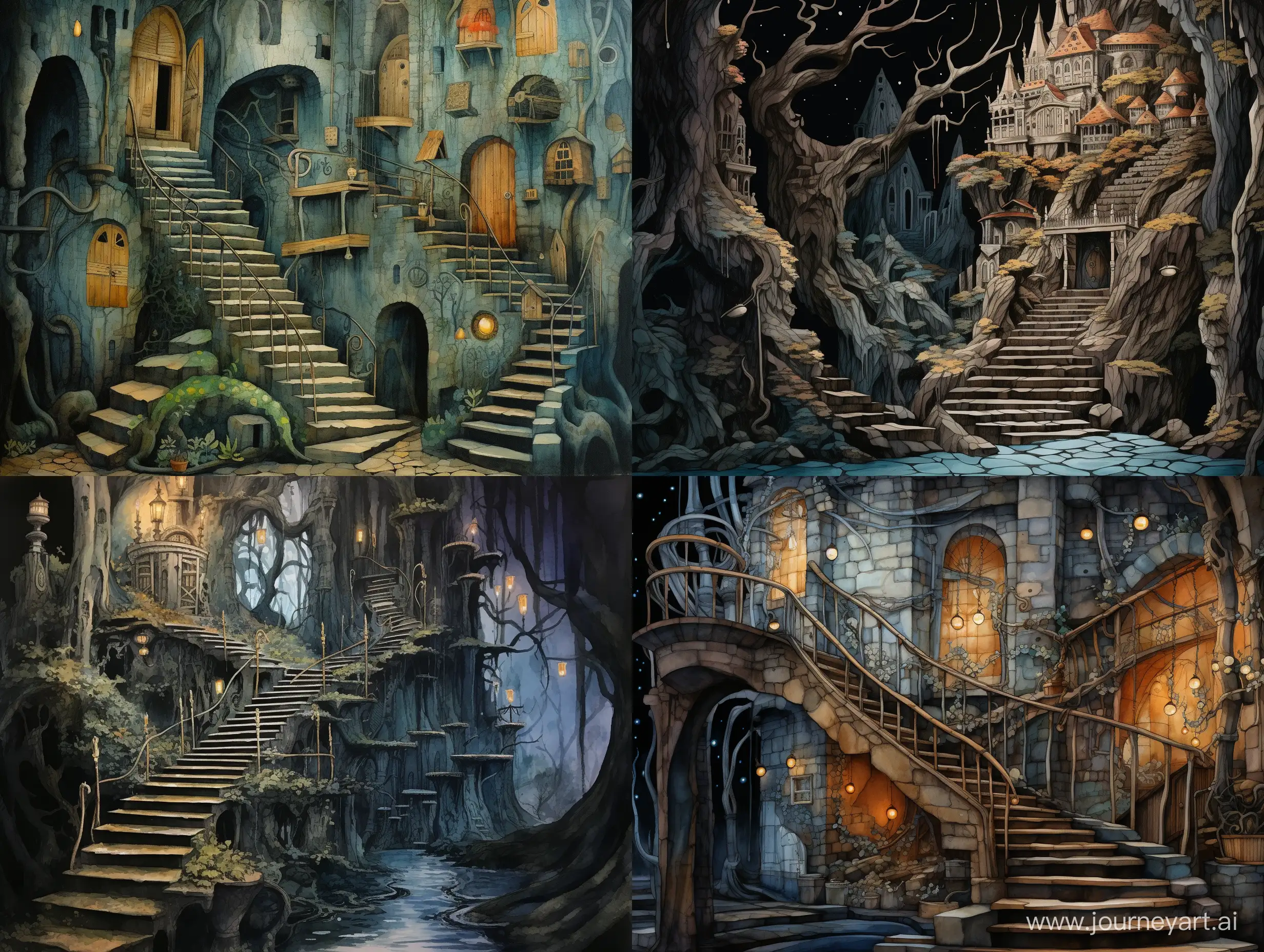 Enchanting-Fairy-Tale-Staircase-Illustration
