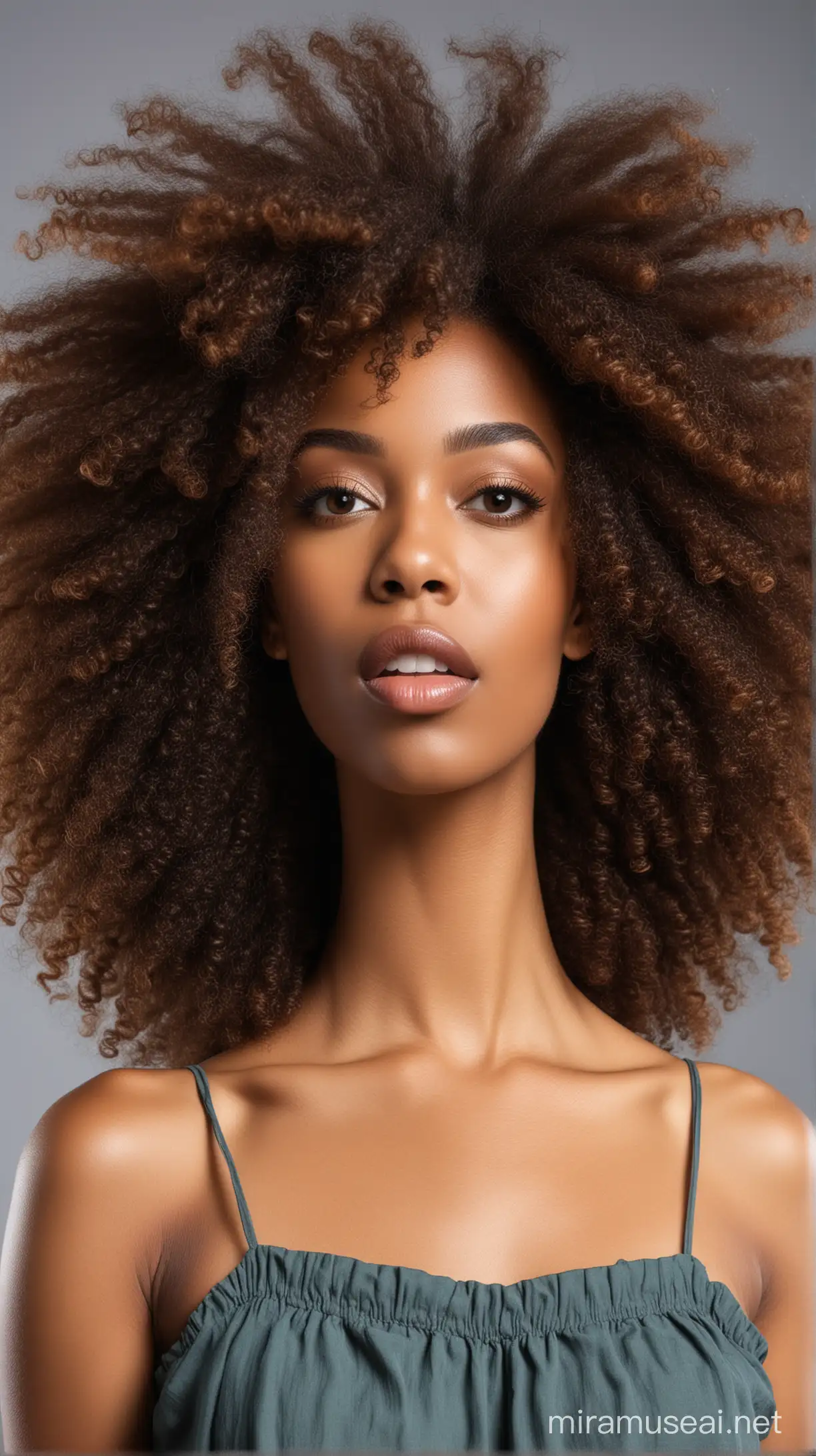 Stunning Afro Hair Model Embracing Natural Beauty