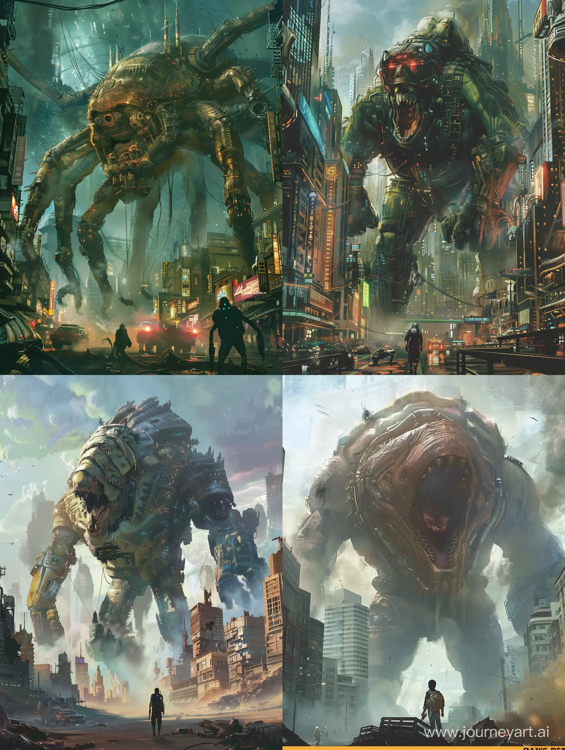 Futuristic-Cyberpunk-Cityscape-with-Massive-Creatures