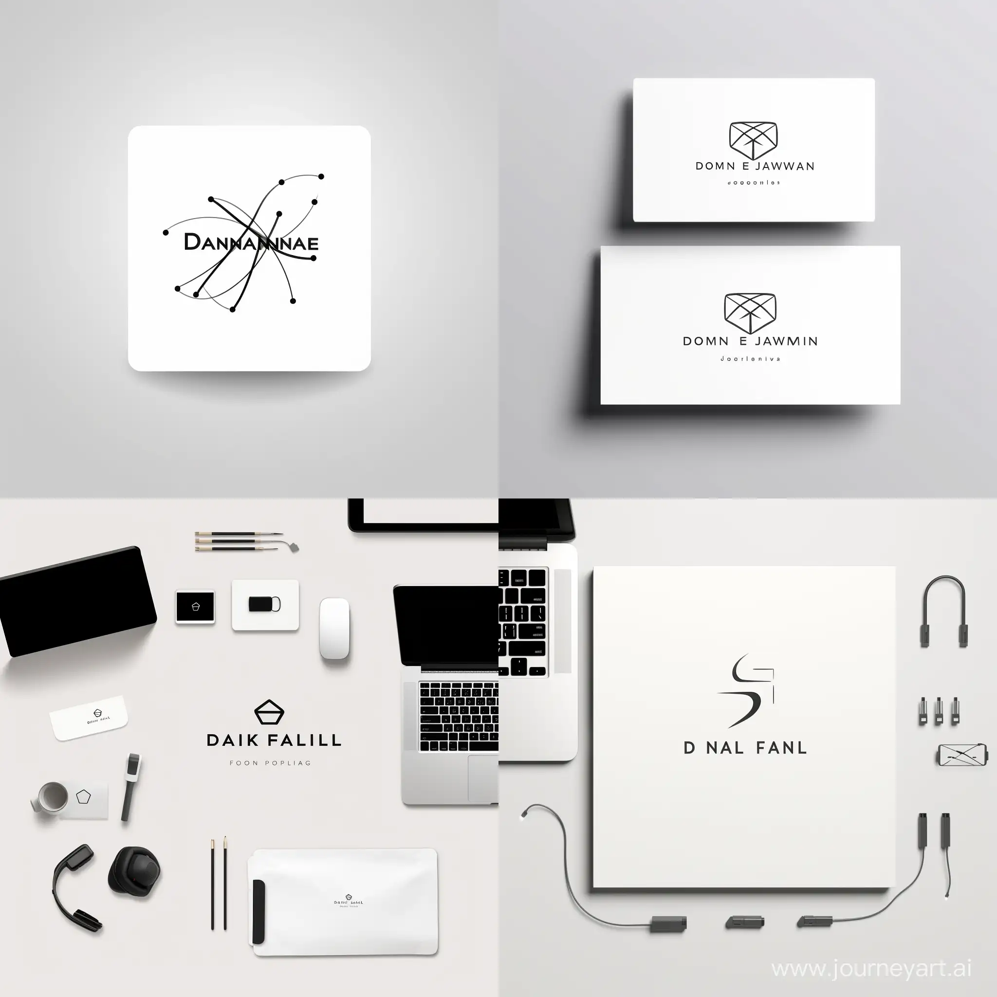 create a logo with white  background for a tech company, black and white with connections and deals