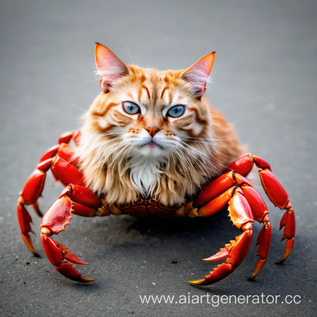 Adorable-Crabcat-Playfully-Roaming-the-Seashore-Wonderland