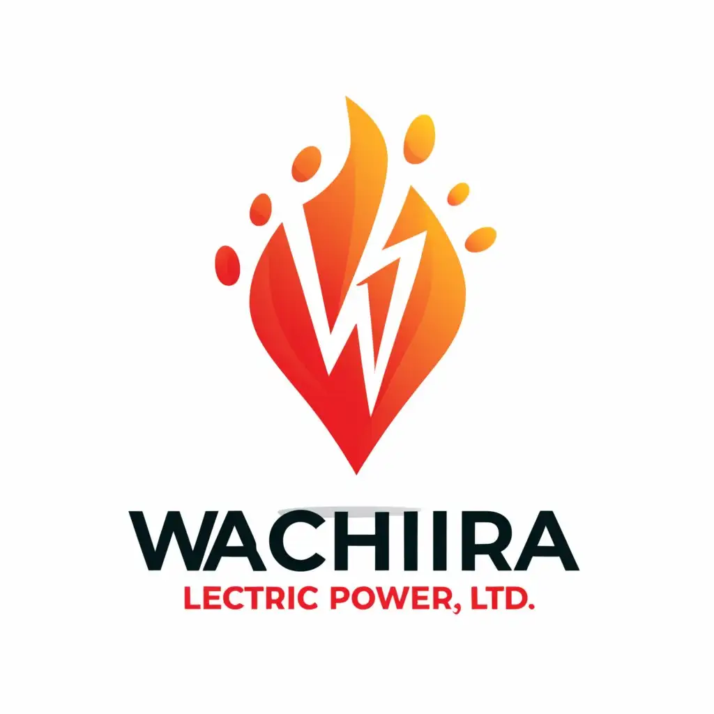 a logo design,with the text "Wachira Electric Power Co.,Ltd.", main symbol:Electric 
fire,Moderate,be used in Technology industry,clear background