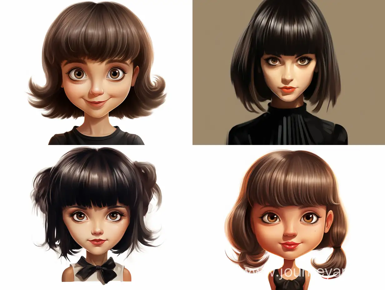 Playful-Graphic-Artist-Girl-with-Short-Bangs-Creating-Caricatures-Artistic-AR-Portrait