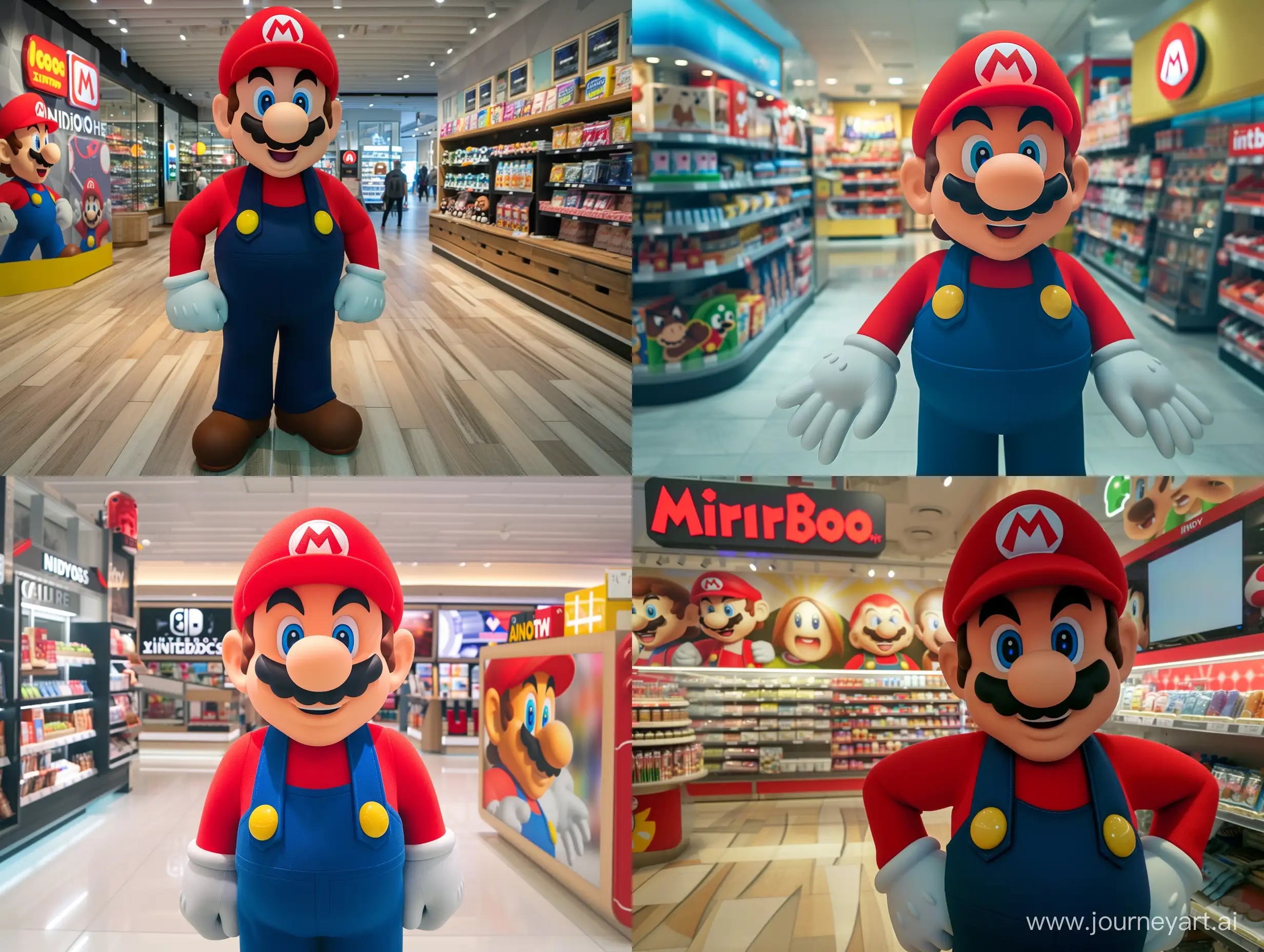 mario stand in his nintendo store