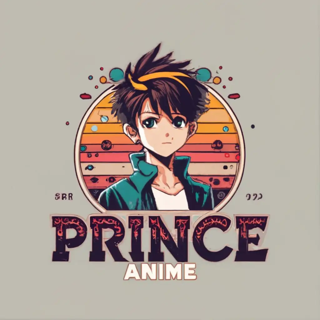 logo, Anime boy, with the text "Prince anime", typography, be used in Entertainment industry