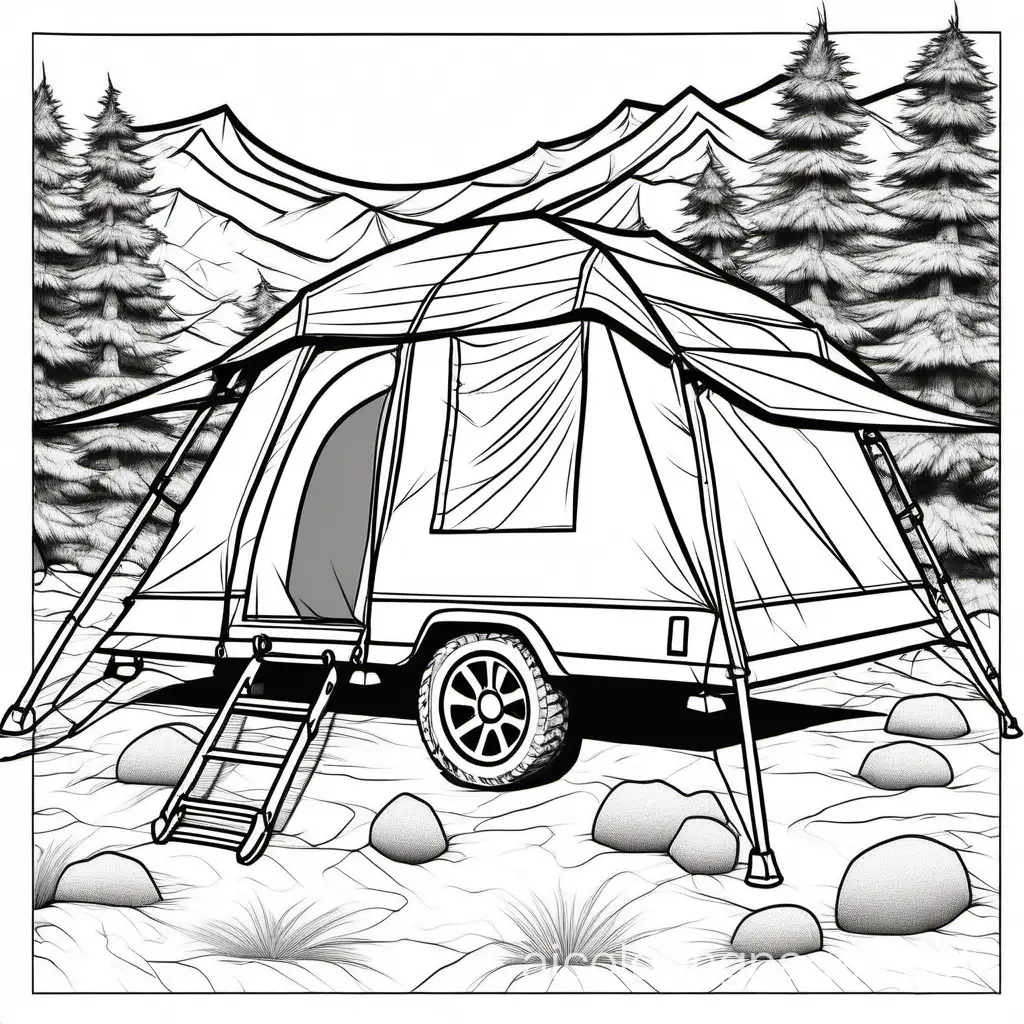 overlanding camping roof tent


, Coloring Page, black and white, line art, white background, Simplicity, Ample White Space. The background of the coloring page is plain white to make it easy for young children to color within the lines. The outlines of all the subjects are easy to distinguish, making it simple for kids to color without too much difficulty
