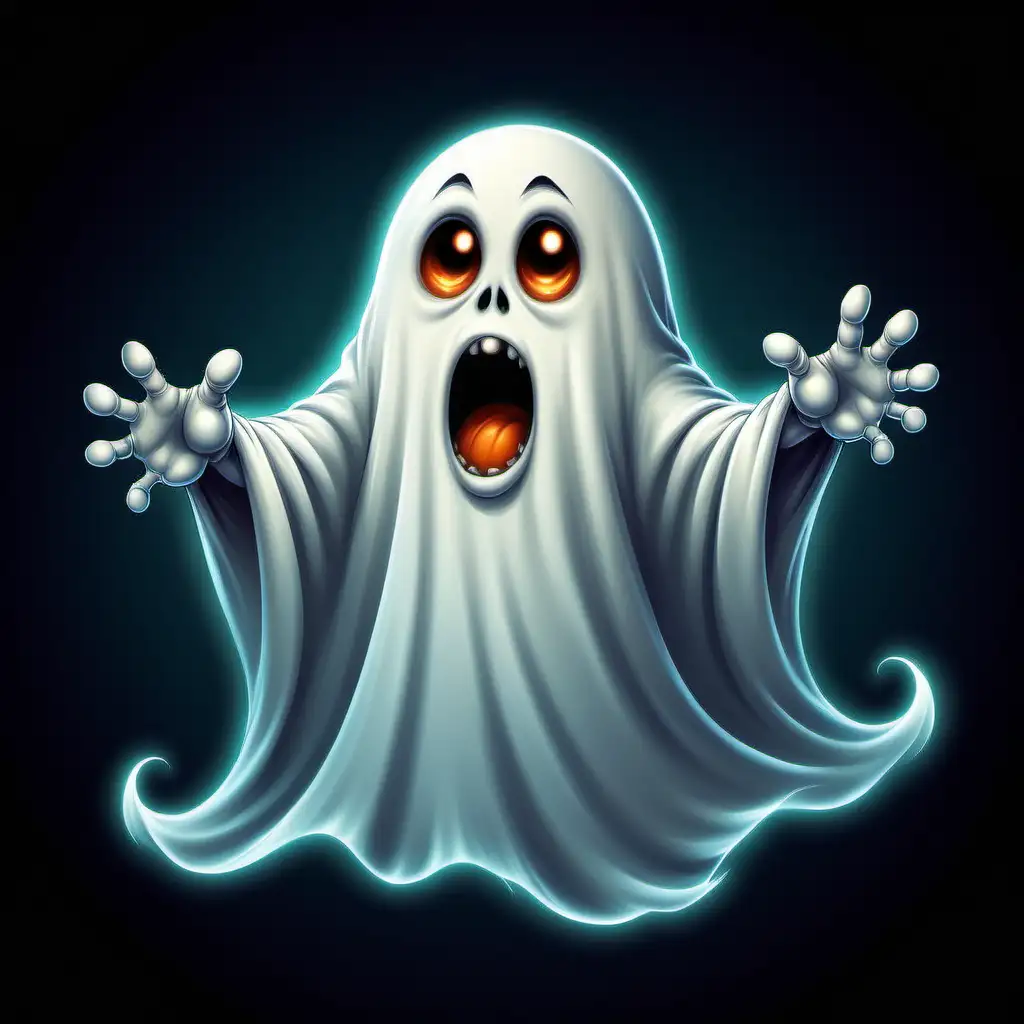 Playful Spooky Boo Ghost Cartoon Character with a Mischievous Twist