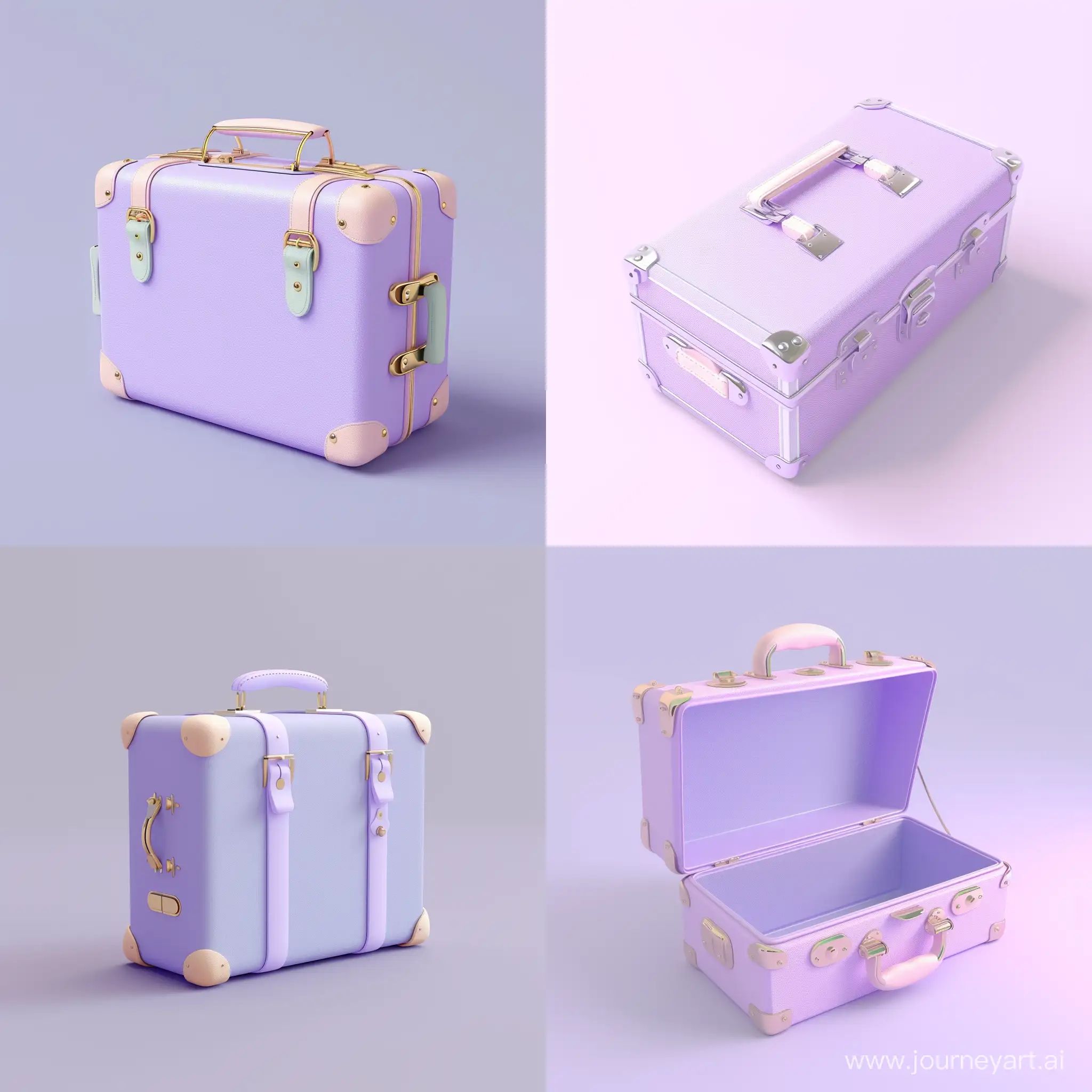 чемодан, 3d, цифровая иллюстрация, flat-иллюстрация, пастельные тона, фиолетовый цвет, без фона