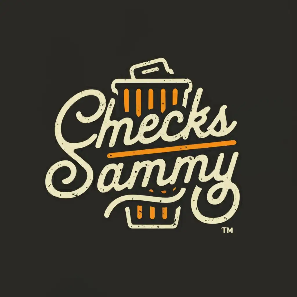 a logo design,with the text "CheckSammy", main symbol:trash,Moderate,clear background