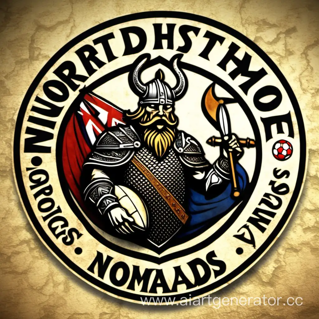  Эмблема Футбольного клуба из Англии "Northside Nomads", викинги