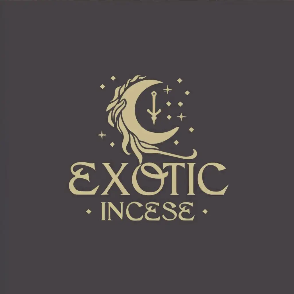 a logo design,with the text "Exotic Incense", main symbol:Moon,Moderate,be used in Beauty Spa industry,blue background, nautical, map