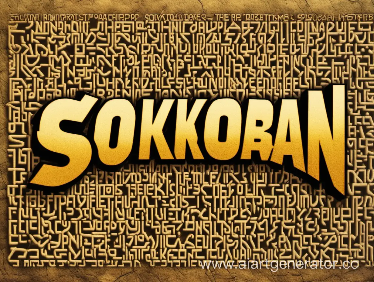 Сгенерируй надпись "Сокобан", у каждой буквы которой есть какая-то особенность, возможно отсылающая на фильм про Индиану Джонса