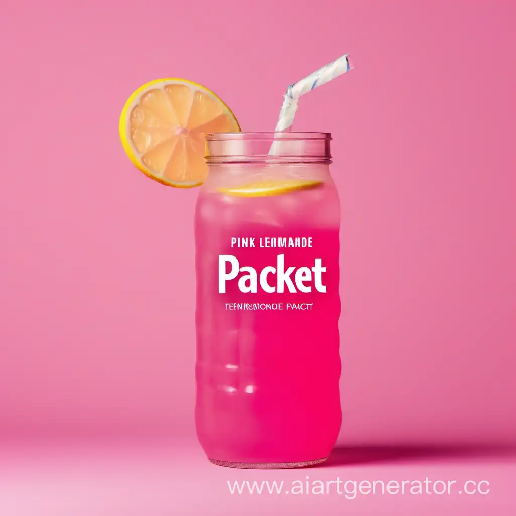 Розовый лимонад с надписью Пакетик
