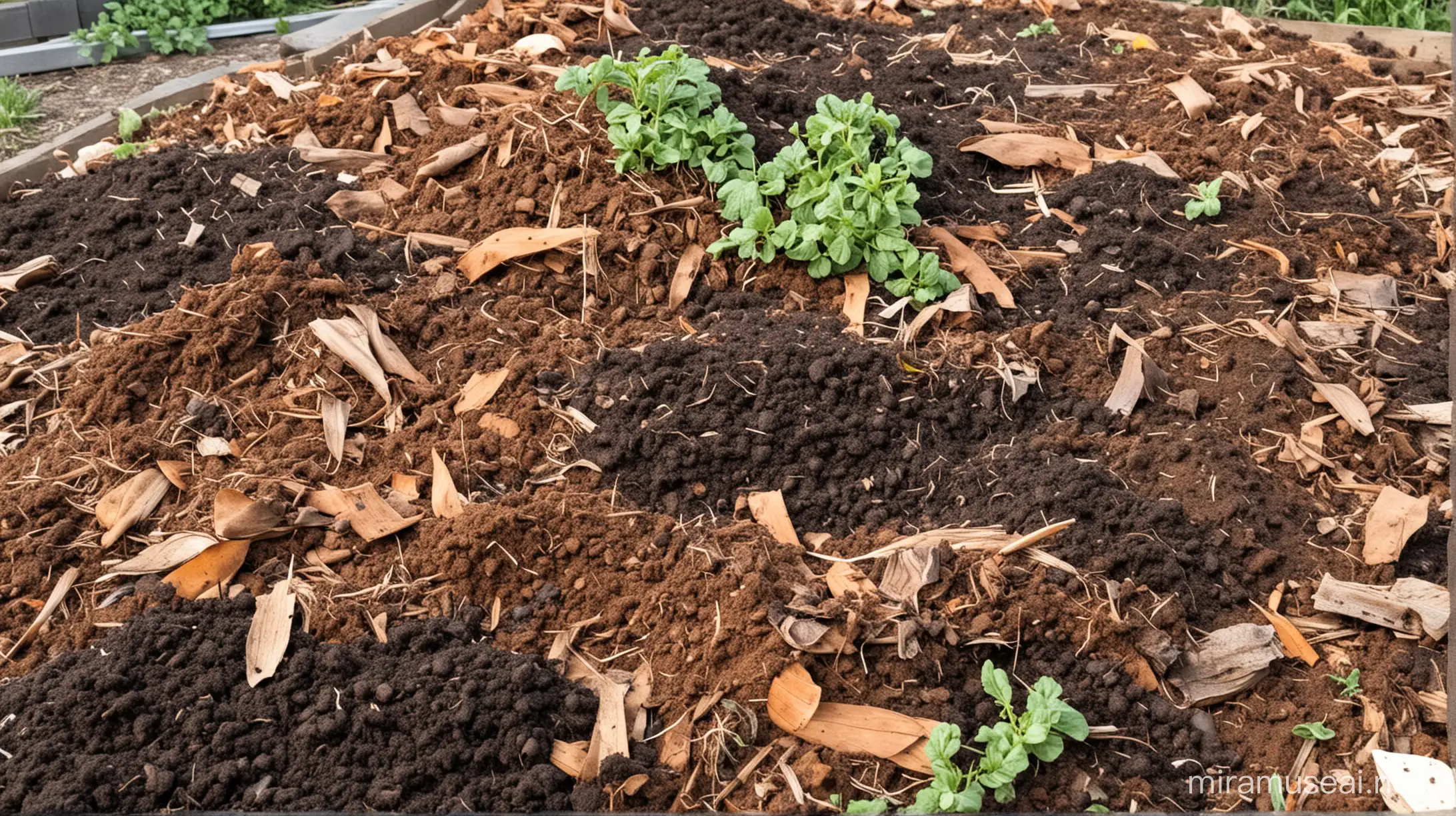 Vibrant Layers in a Thriving Composting Pile