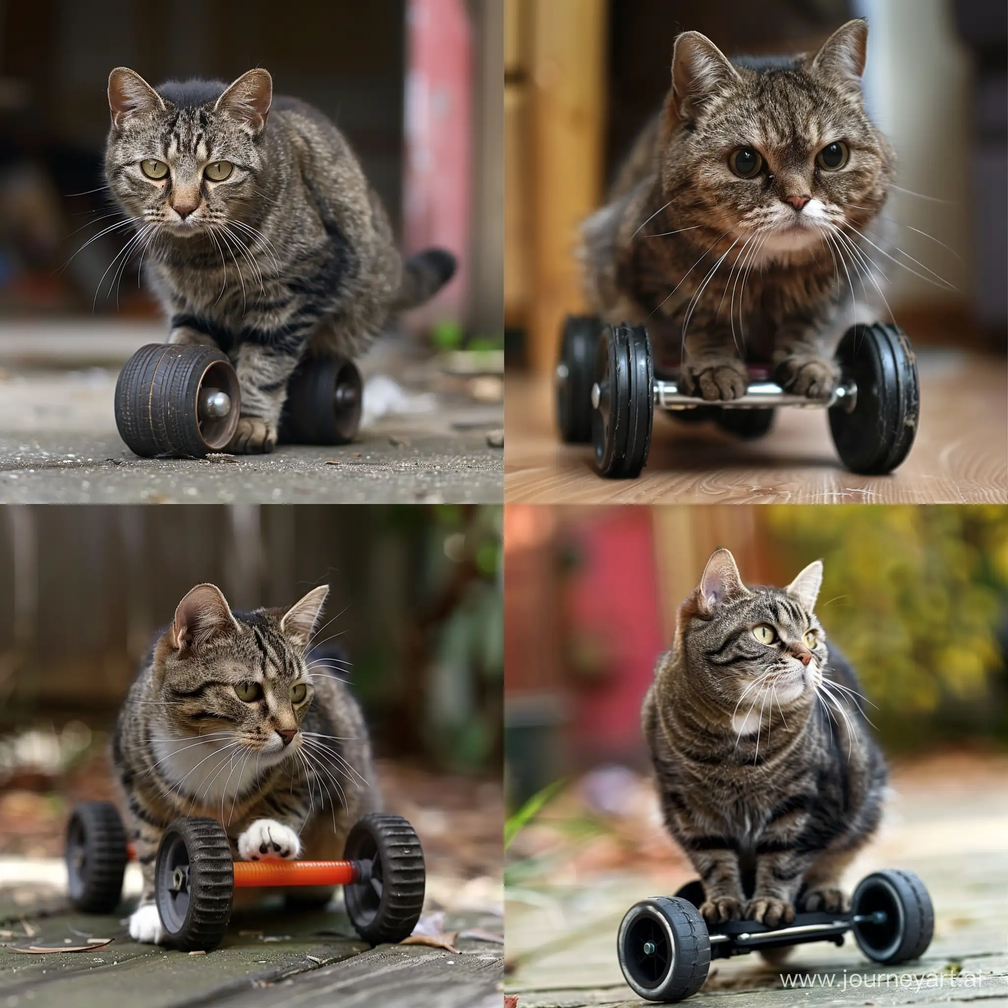 Adorable-Cat-Riding-on-Wheels