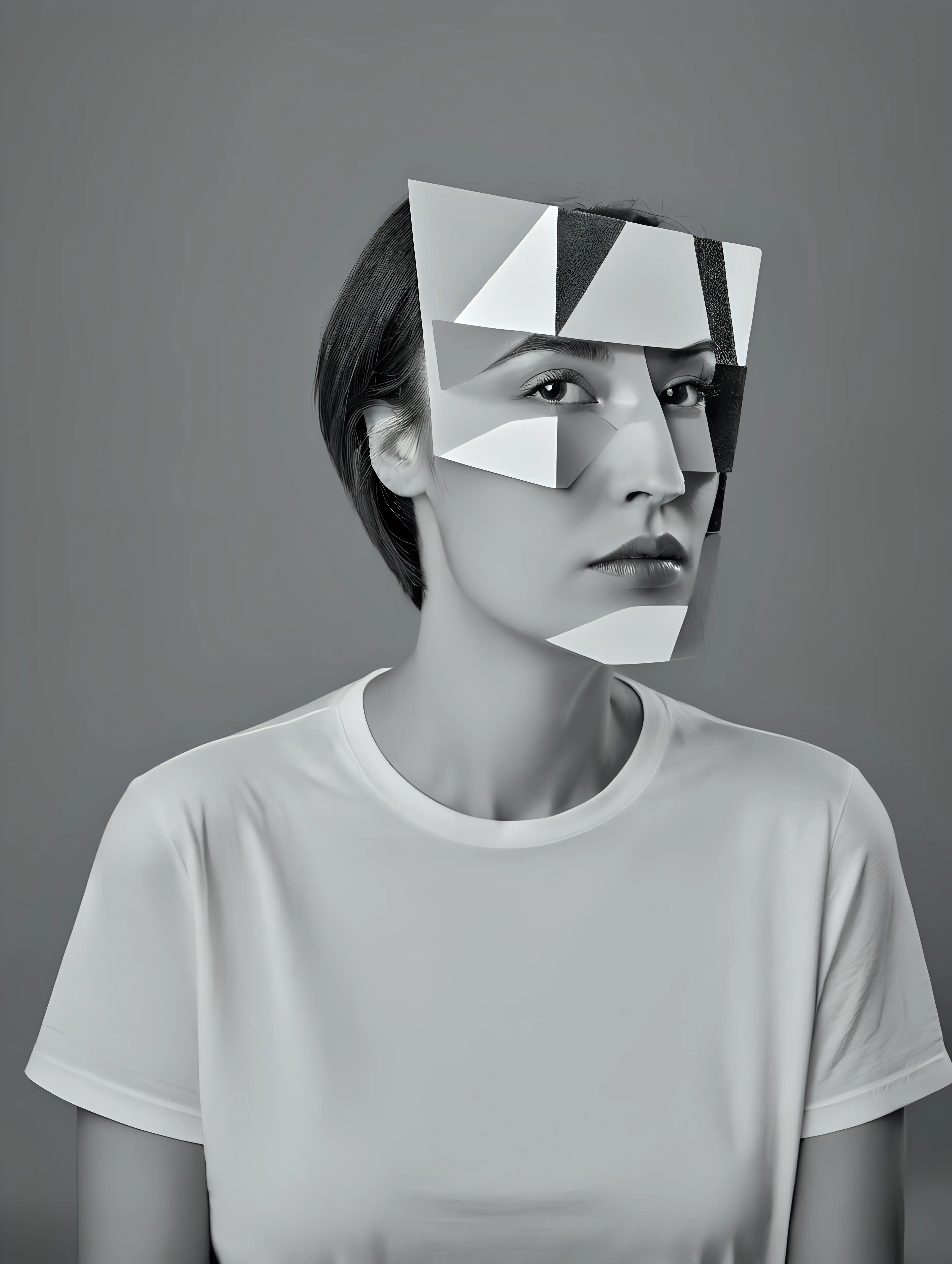 Cubist Portrait Featuring Geometric Abstraction and Bold Colors