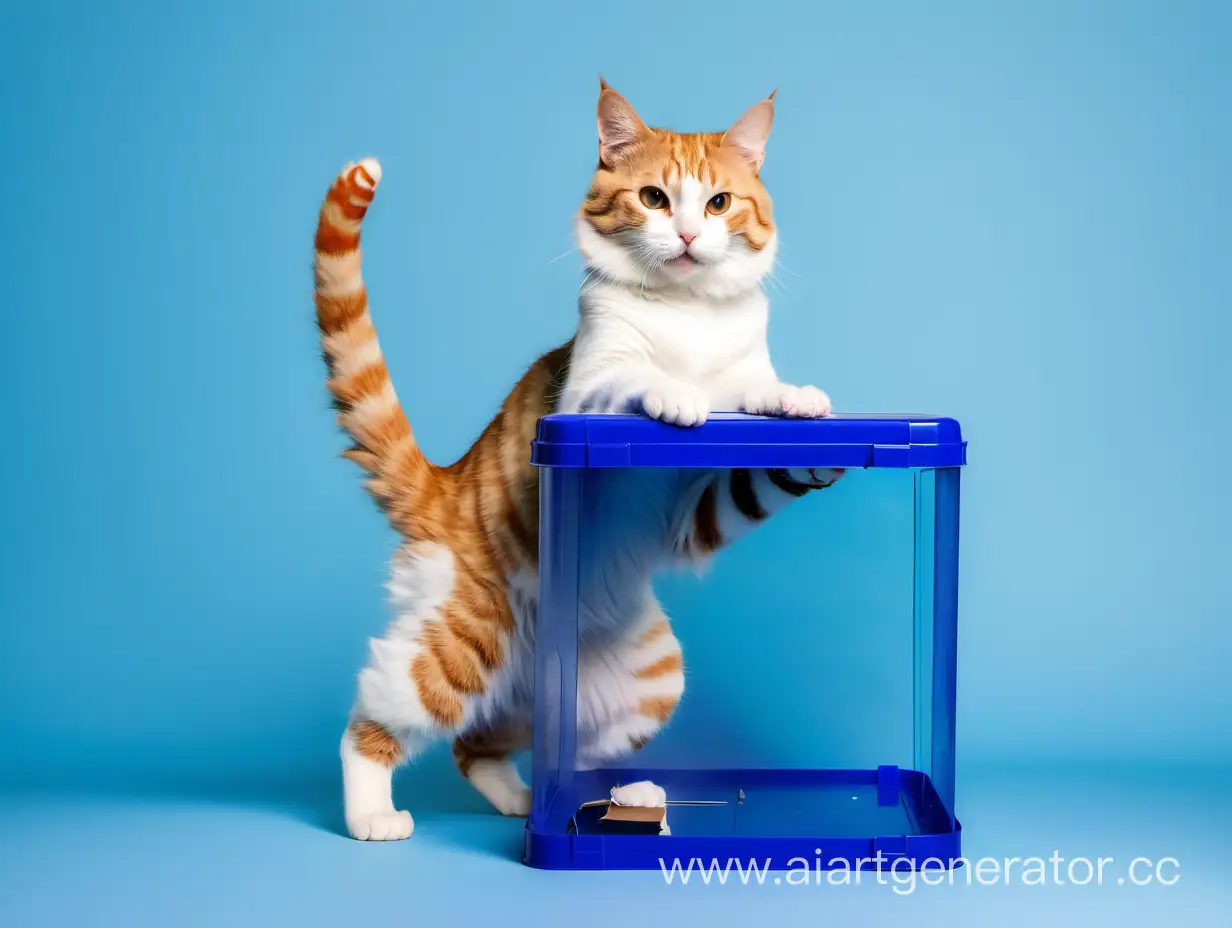 Graceful-Cat-Voting-Elegantly-Lowering-Paw-into-Blue-Ballot-Box