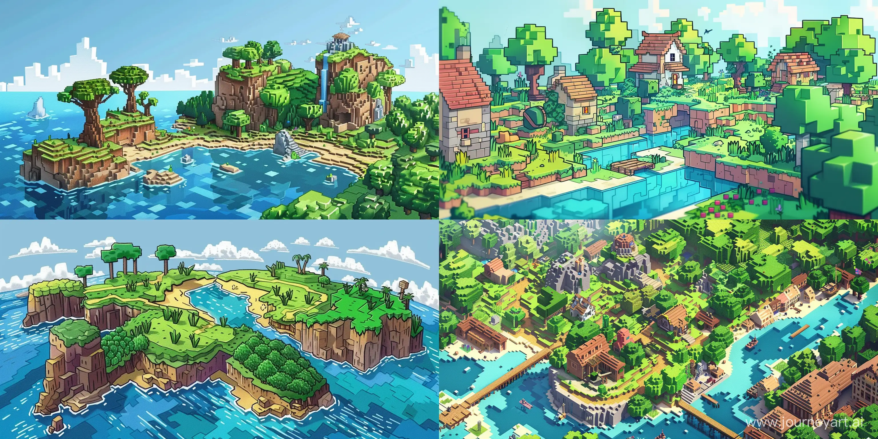 Minecraft-World-Pixel-Art-Exploring-Cartoon-Landscape