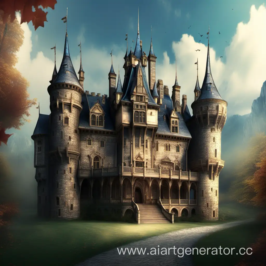 Enchanting-Timekeepers-Castle-in-a-Magical-Landscape