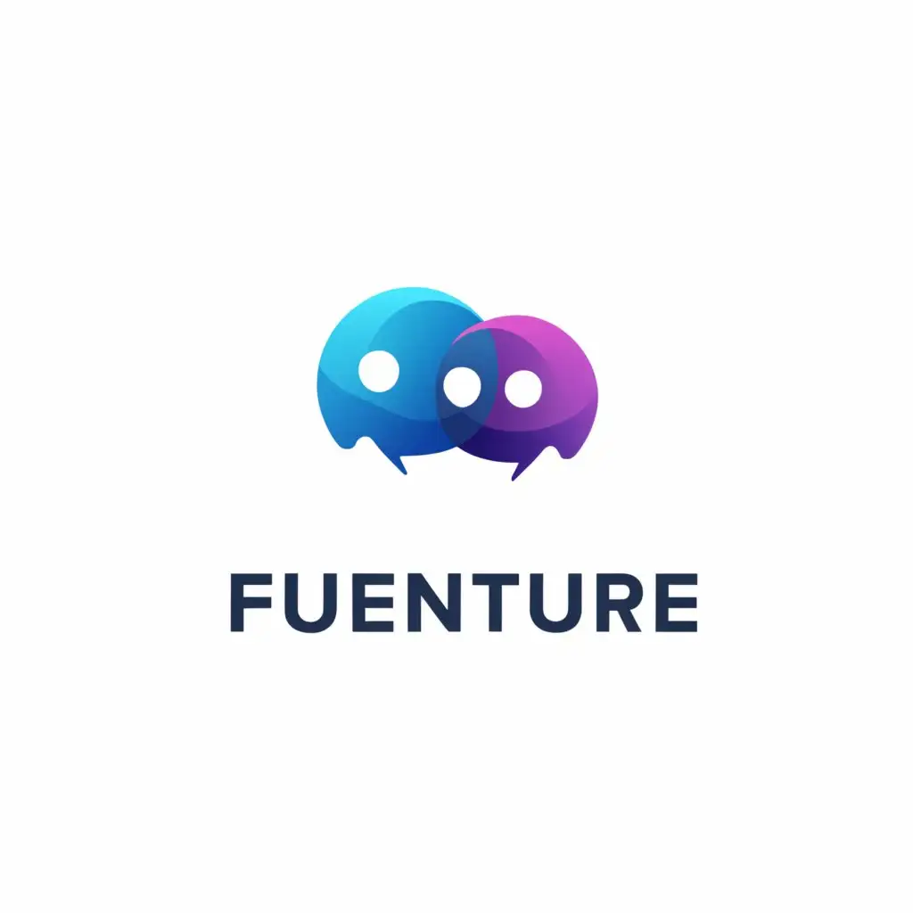 a logo design,with the text "Fluenture", main symbol:conversation, artificial intelligence, language learning, immersion, talking, speaking,Minimalistic,be used in Education industry,clear background