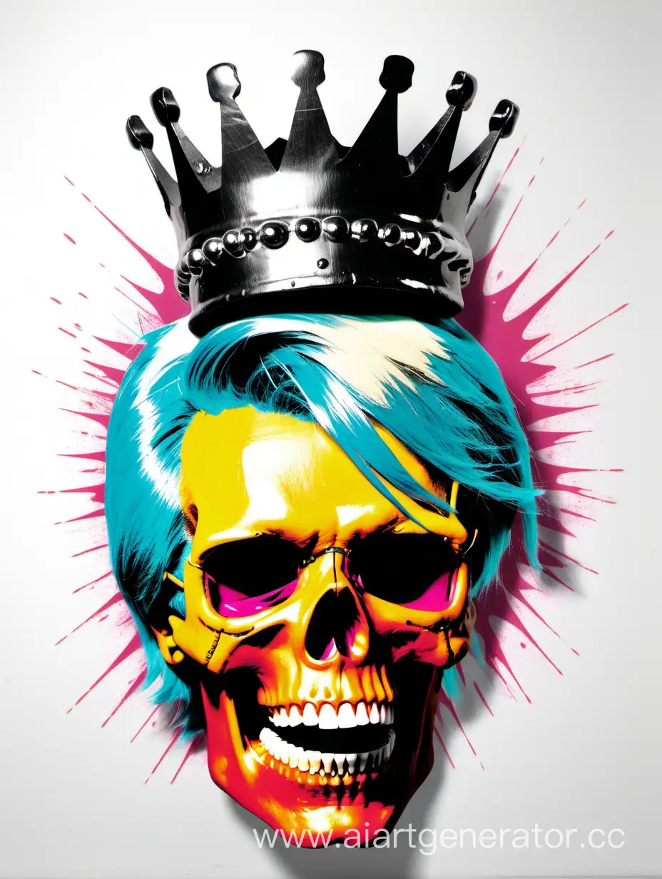 Vibrant-Andy-WarholInspired-Skull-with-Explosive-Evil-Laughter