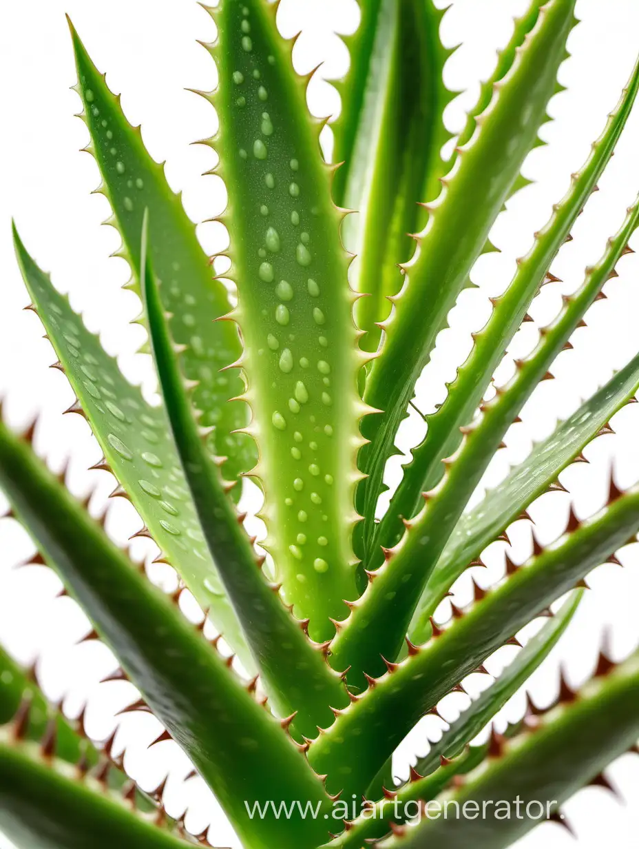 Aloe vera extream close up leaf on white background