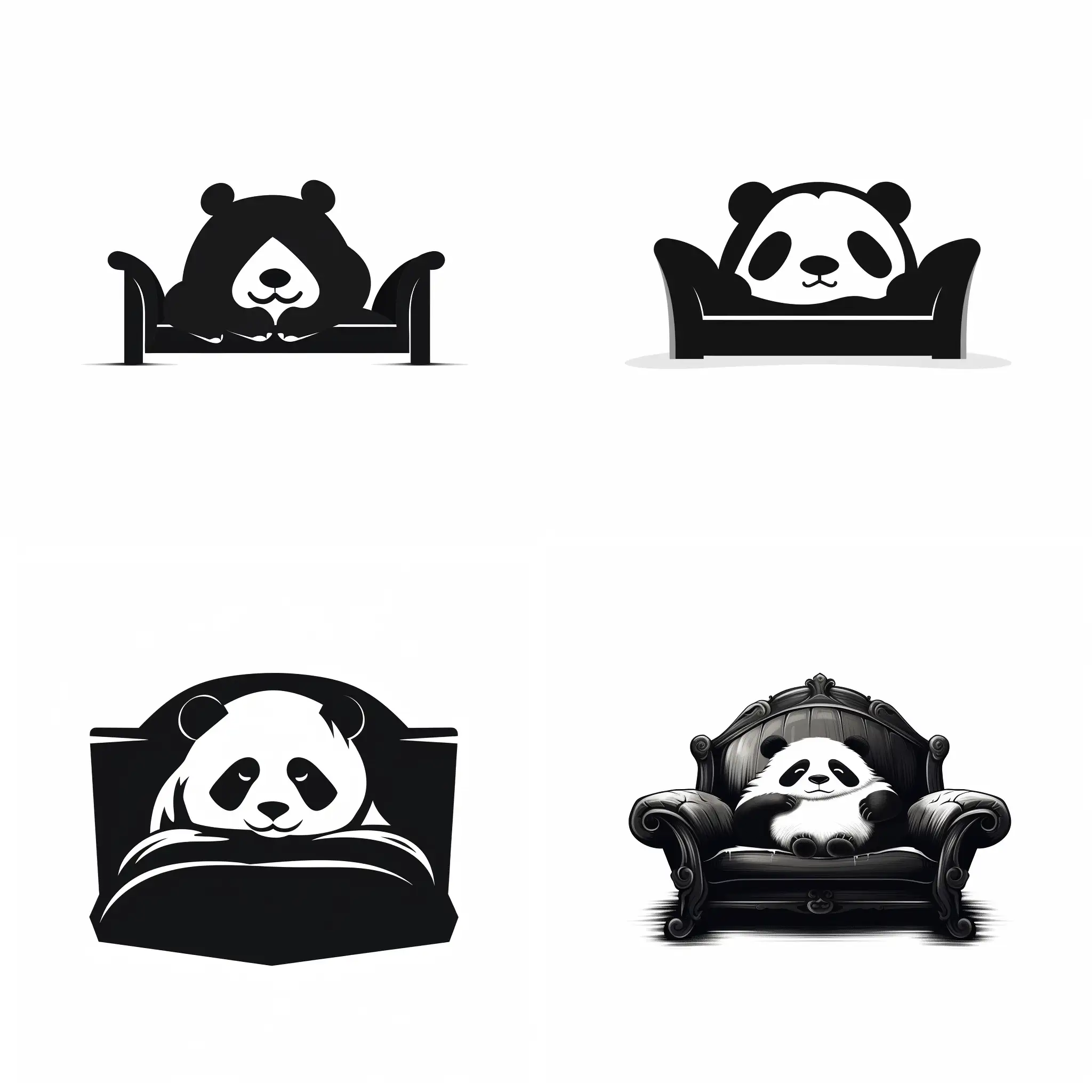 logo panda and bed black and white. The meaning of the logo is to convey comfort