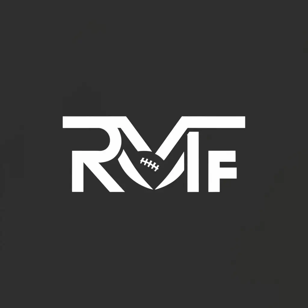 a logo design,with the text "RMF", main symbol:Football,Moderate,be used in Sports Fitness industry,clear background