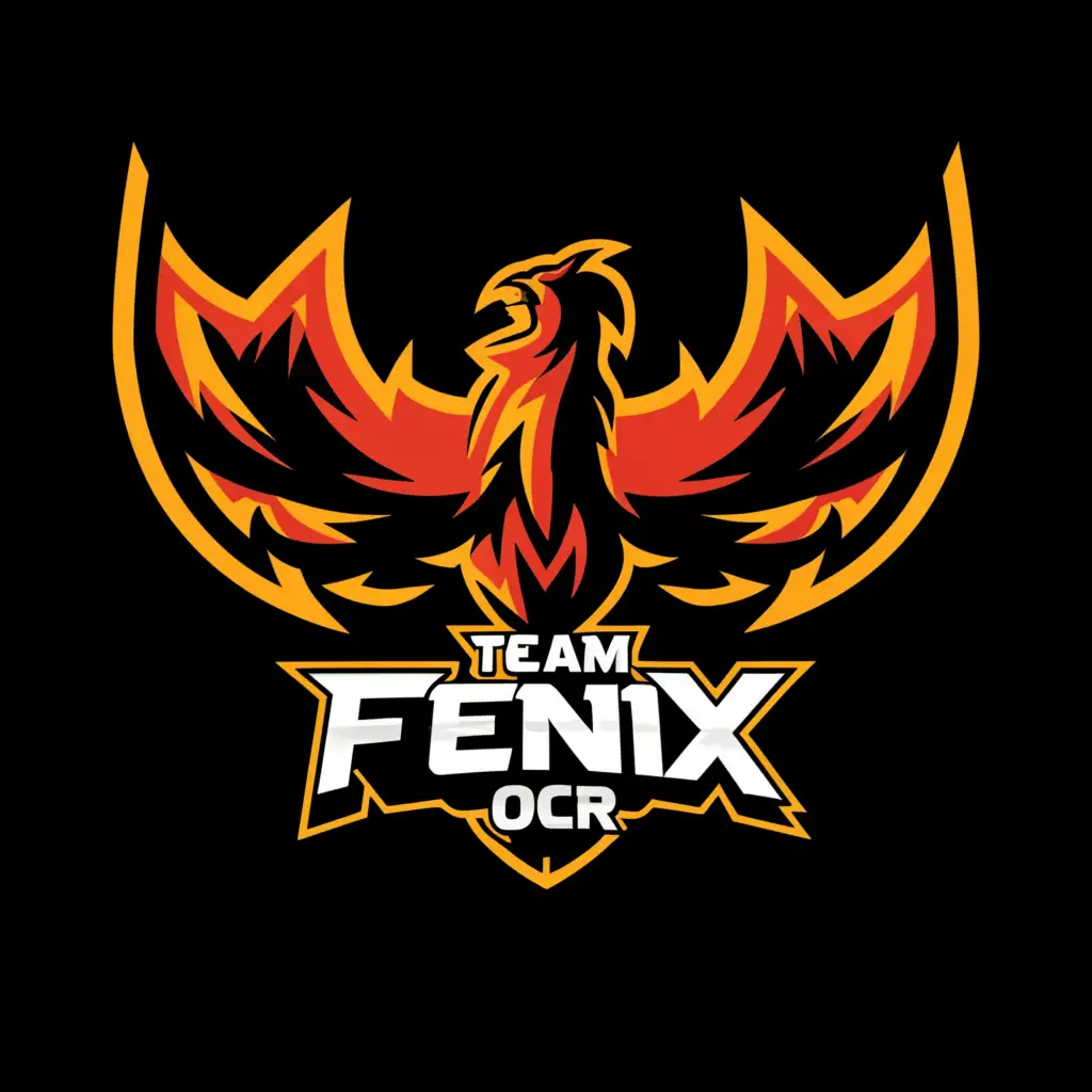 a logo design,with the text "Team Fenix OCR", main symbol:Phoenix, strong, strong arm,complex,be used in Sports Fitness industry,clear background