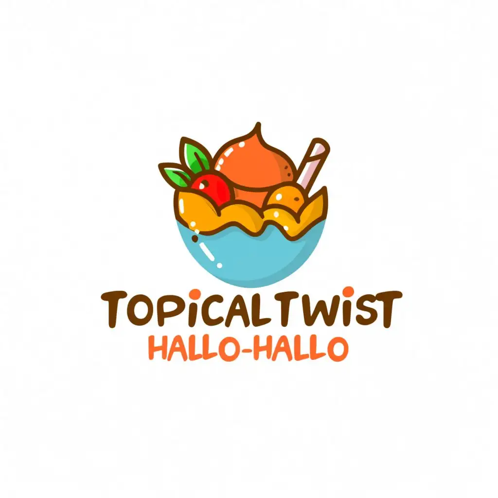 a logo design,with the text "Tropical Twist Halo-Halo 

", main symbol:Halo-Mixed Dessert,Minimalistic,be used in Restaurant industry,clear background