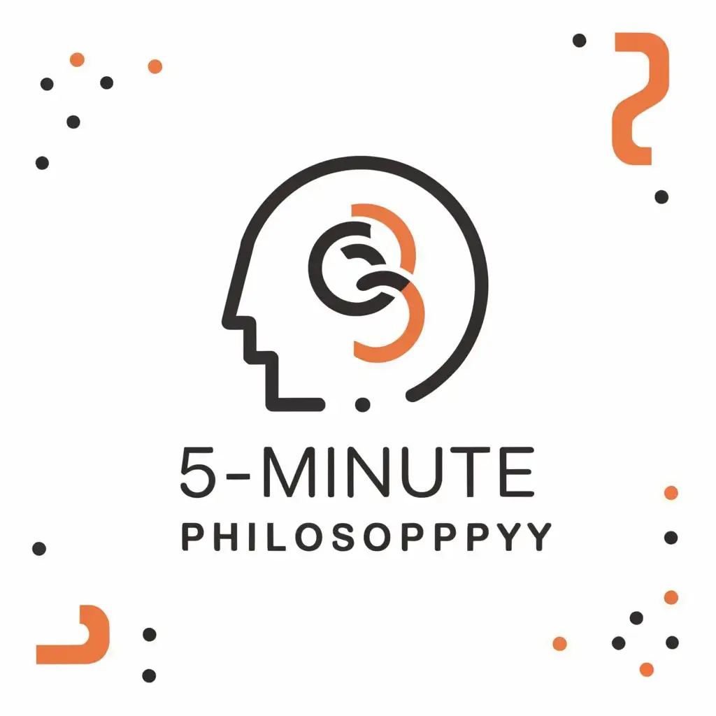 a logo design,with the text "5-minute philosophy", main symbol:mind,Minimalistic,clear background