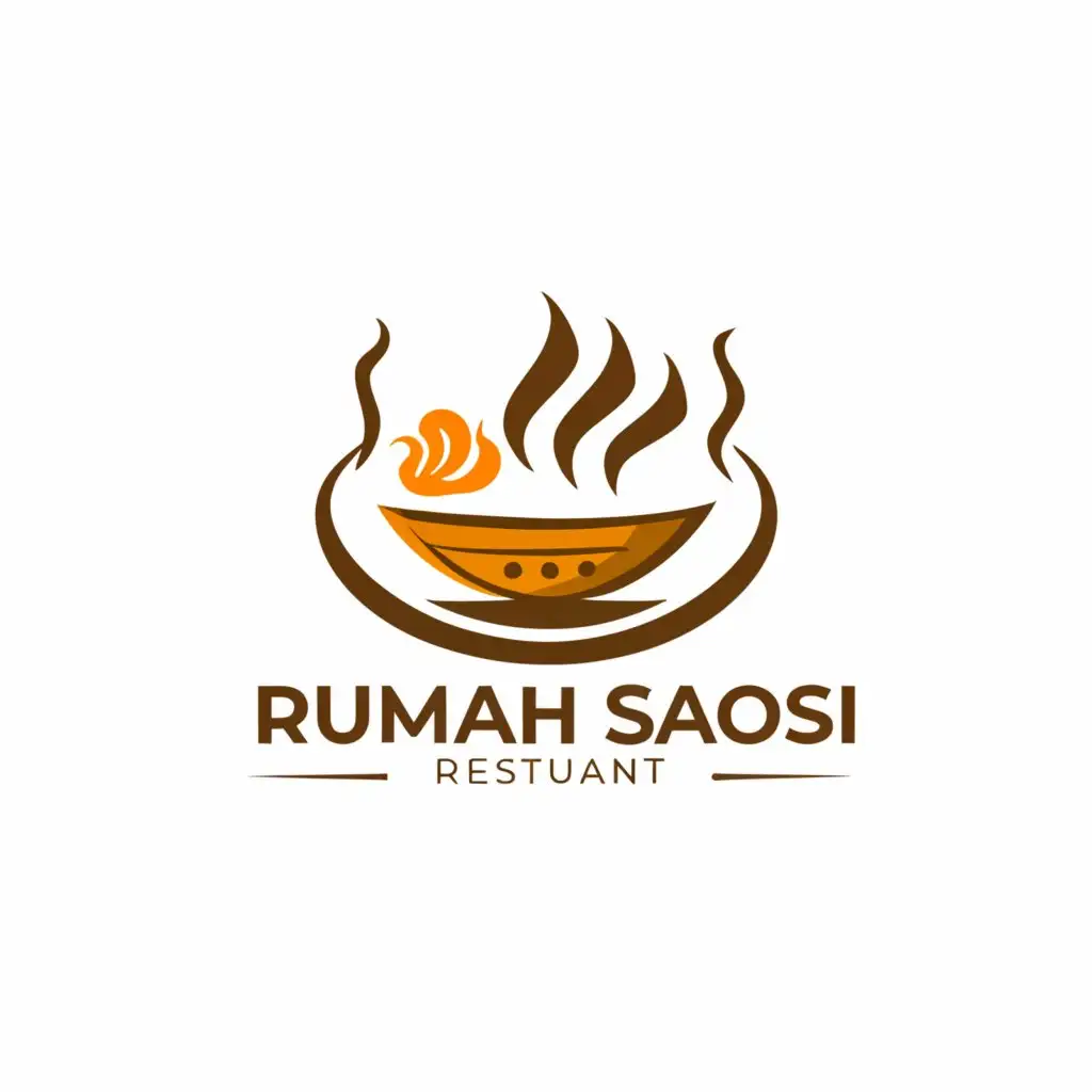 a logo design,with the text "Rumah Saosi", main symbol:Food,Moderate,be used in Restaurant industry,clear background