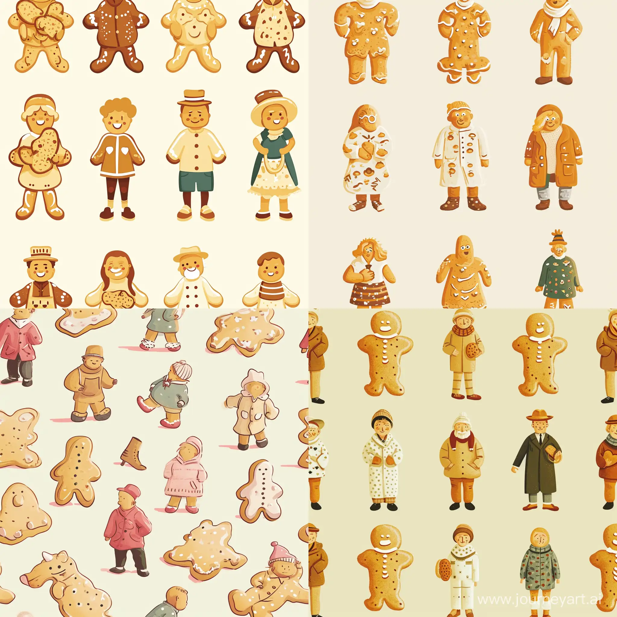 Adorable-Anthropomorphic-Cookie-Characters-in-Various-Outfits-and-Shoes