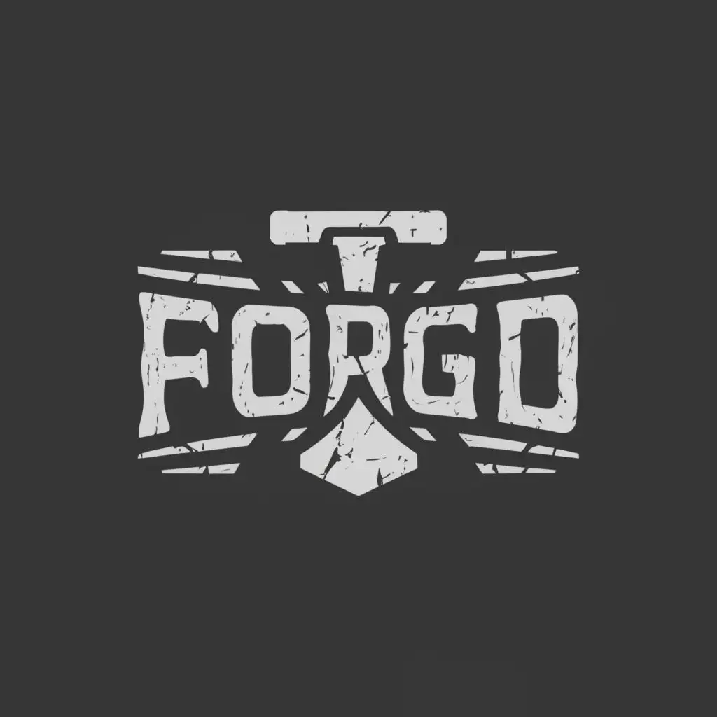a logo design,with the text "FORGED", main symbol:cracked metal,Minimalistic,be used in Retail industry,clear background