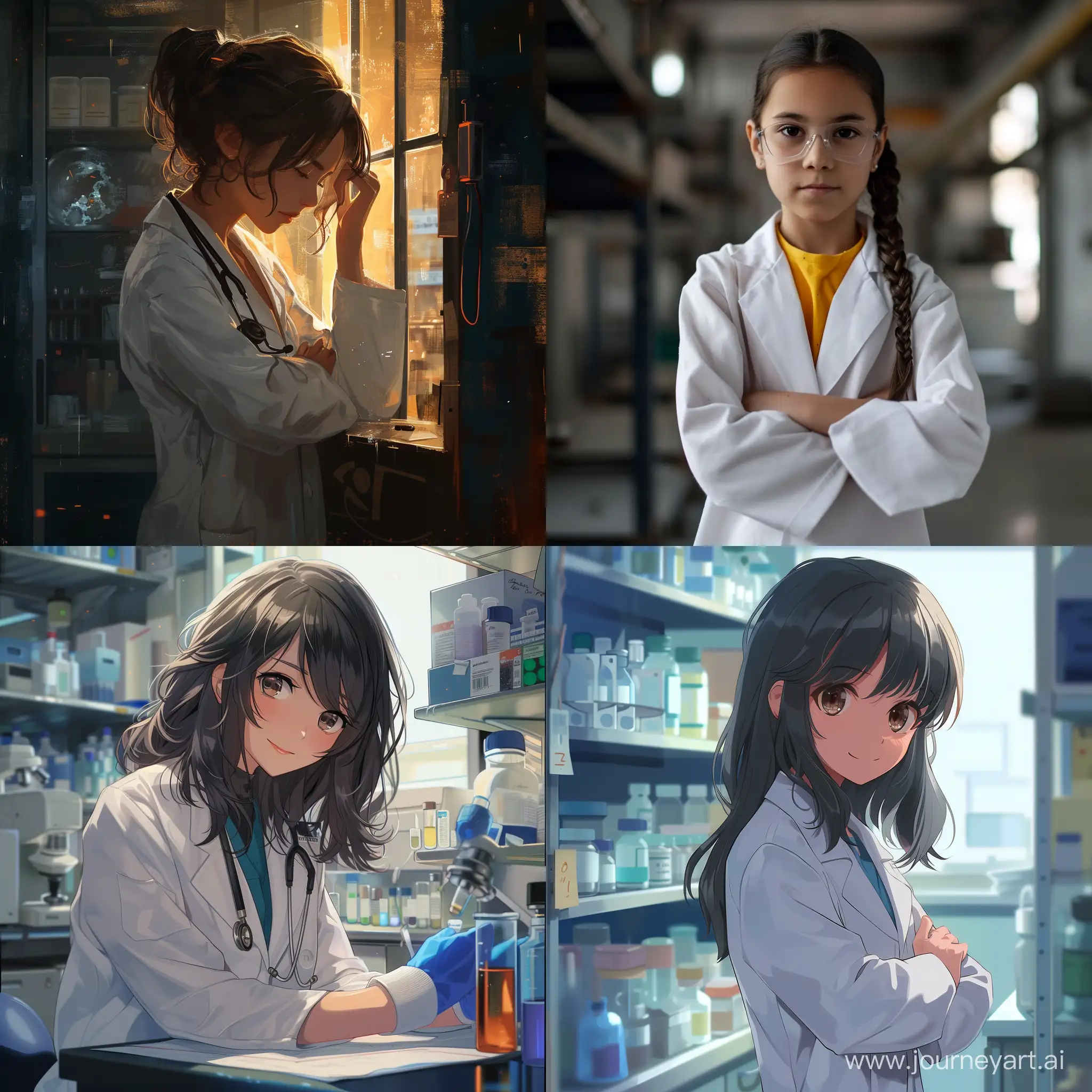 A girl in a lab coat