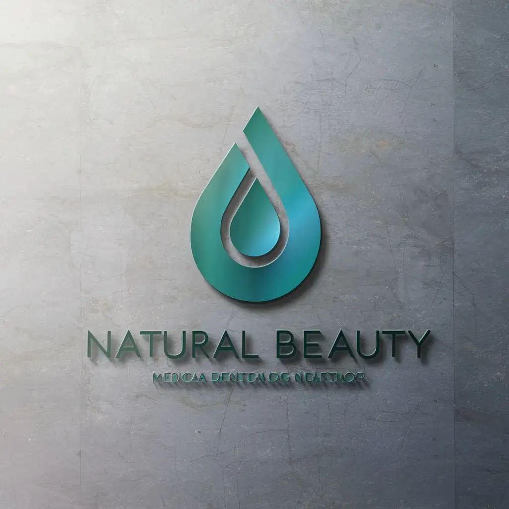 logo, waterdrop, with the text "natural beauty", typography, be used in Medical Dental industry
