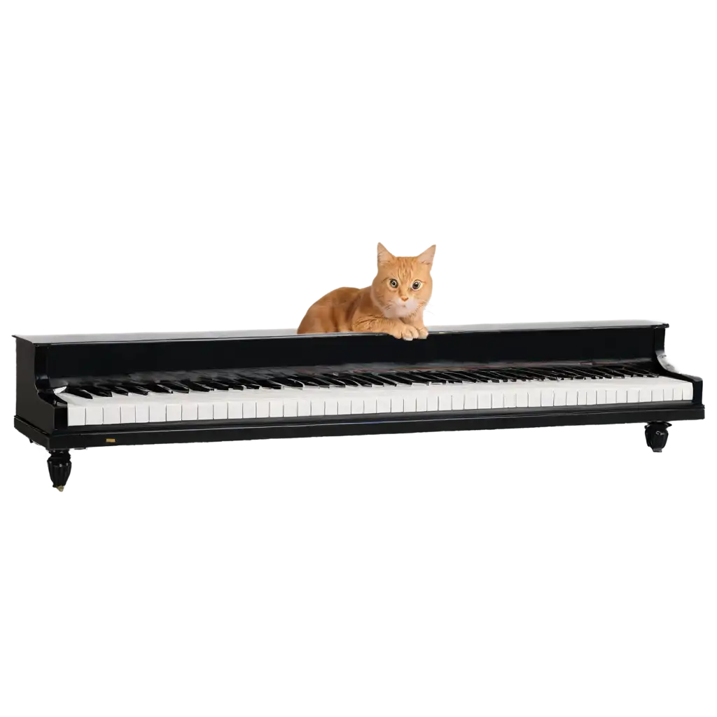 Exquisite-PNG-Image-Enchanting-Piano-with-Playful-Cat-A-Captivating-Duo