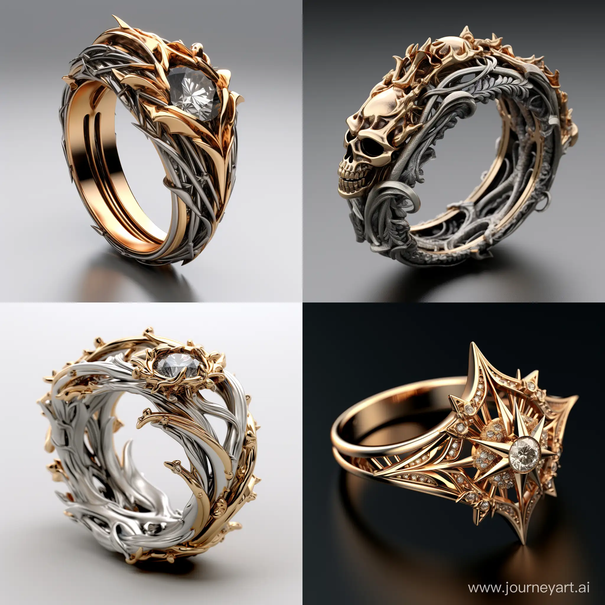 Vibrant-3D-Ring-Sculpture-on-Mirrored-Surface