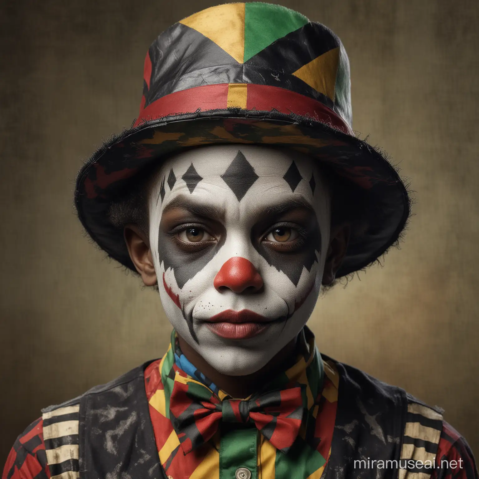 VintageInspired Harlequin Joker with Rasta Hat