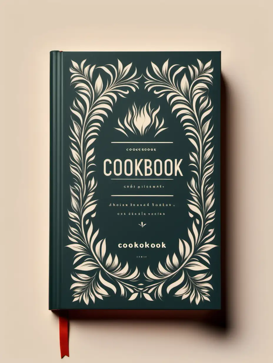 Customizable Cookbook Cover Design with Negative Space