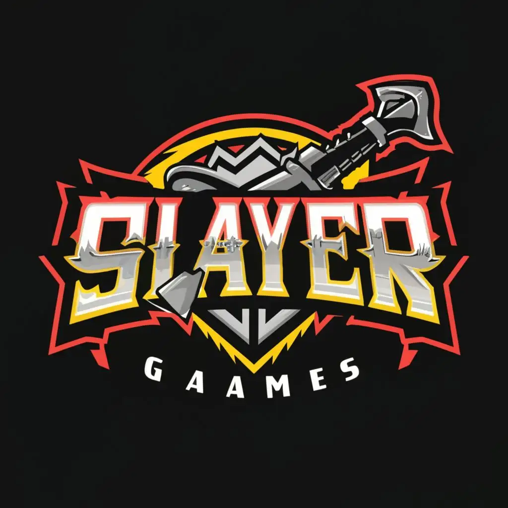 logo, 210x51x online casual gaming logo, with the text "Slayer Games", typography, be used in Entertainment industry