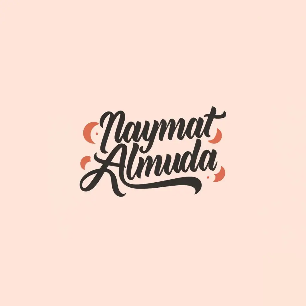logo, logo for women fashion, with the text "NAJMAT ALMUDA", typography