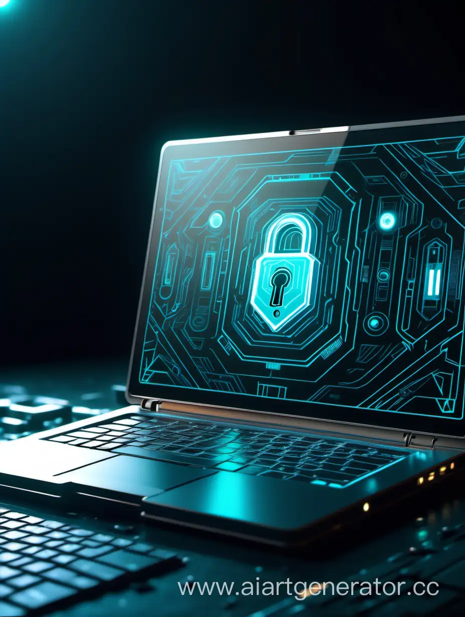 Futuristic-Cyberpunk-Laptop-Secured-with-Key