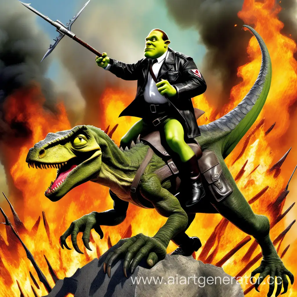 Shrek-on-Velociraptor-Defeats-Hitler-with-Spear-Amidst-Pentagon-Inferno