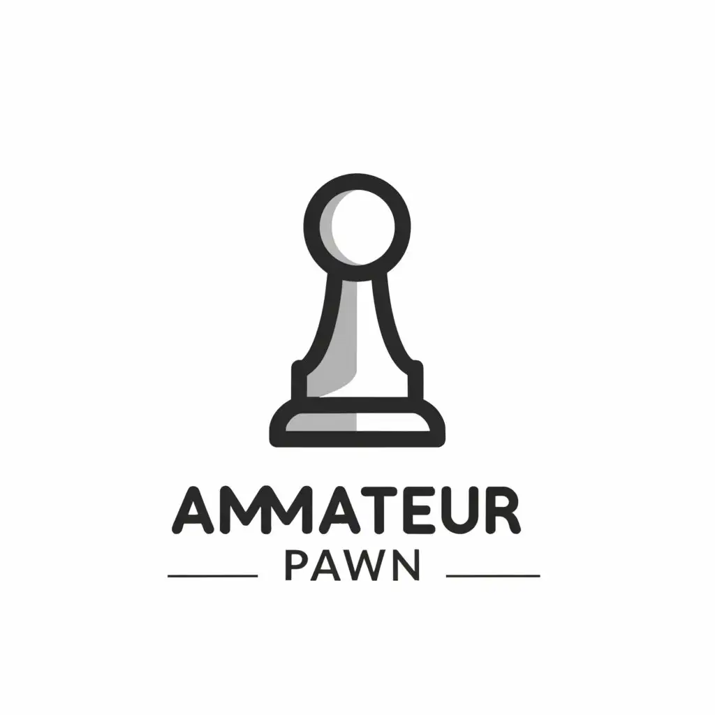 a logo design,with the text "Amateur pawn", main symbol:Chess pawn White,Moderate,clear background