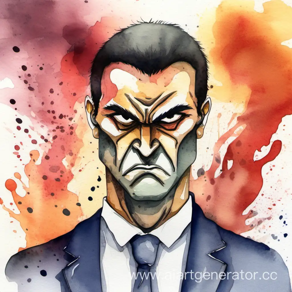 Expressive-Anger-Watercolor-Artwork