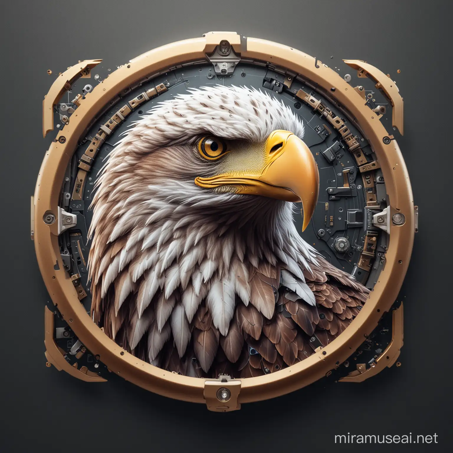Majestic Eagle Soaring in Digital Skies AI Image Generator Icon