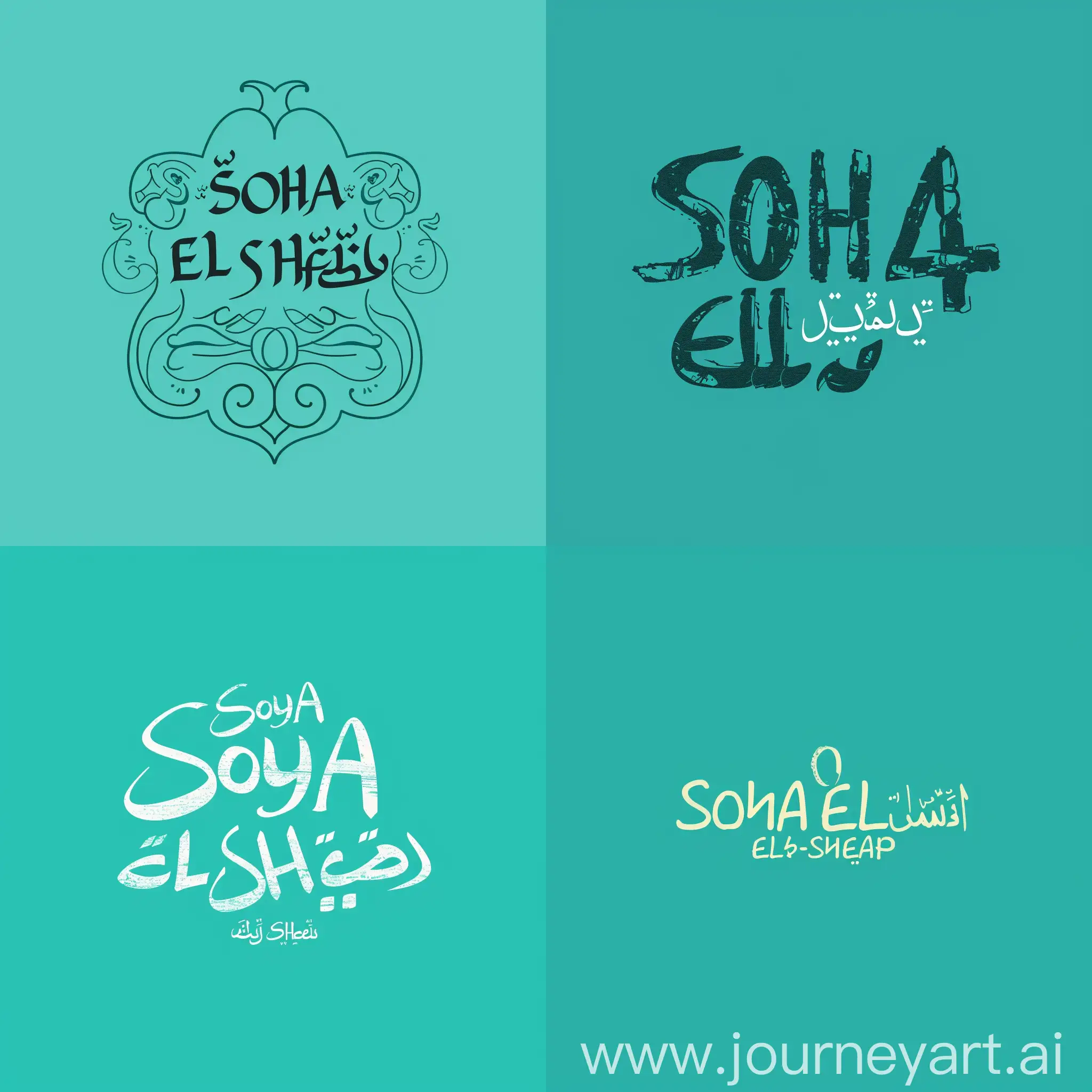 Arabic-Logo-Design-Turquoise-Soha-ElSheikh-Emblem