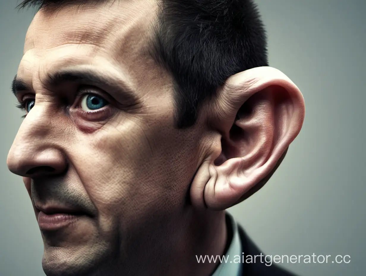 Giant-Ear-Man-Listening-Intently