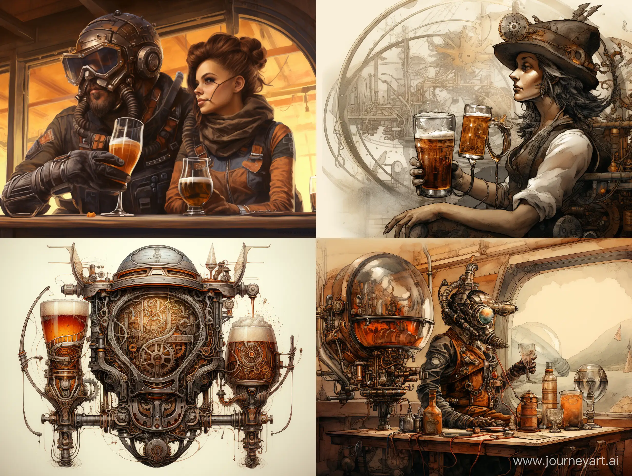 Futuristic-Steampunk-Craft-Beer-Drawing